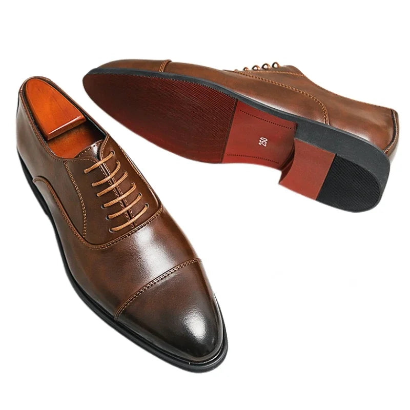 Red Leather Oxford Shoes for Men | Classic Formal & Casual Dress Footwear