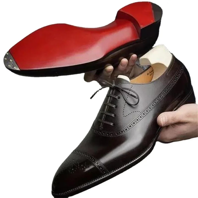 Red Leather Oxford Shoes for Men | Classic Formal & Casual Dress Footwear