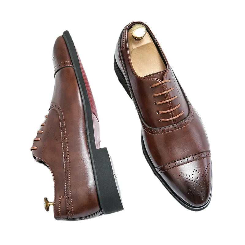 Red Leather Oxford Shoes for Men | Classic Formal & Casual Dress Footwear