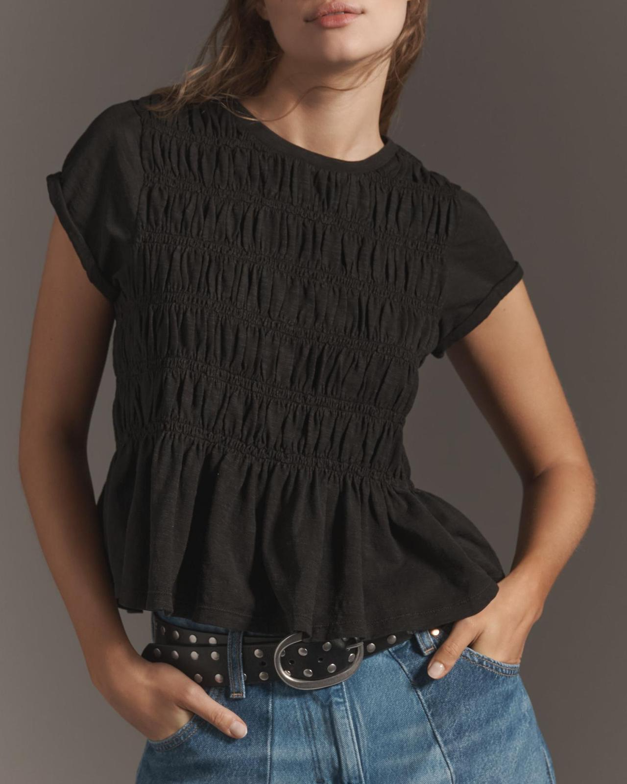 Ruffle Sleeve Lightweight Women's Top for Casual Everyday Wear