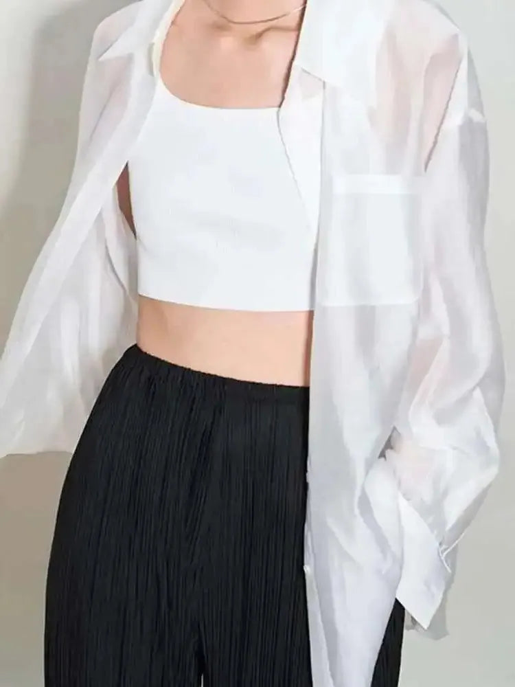 Silk Poplin Blouse - Lightweight Flowing Design for Casual or Office Wear