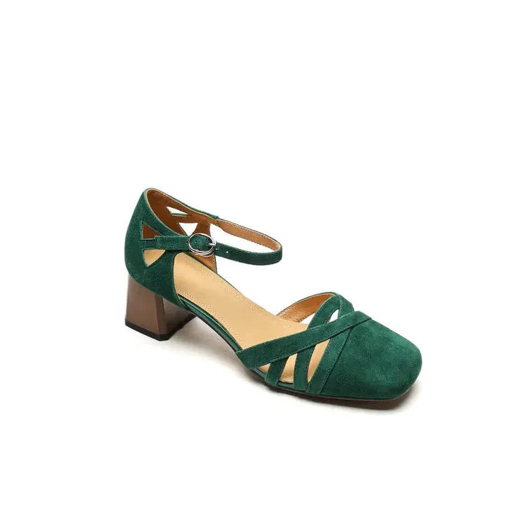 Suede Open-Toe Heeled Sandals for Women - Casual or Dressy Wear