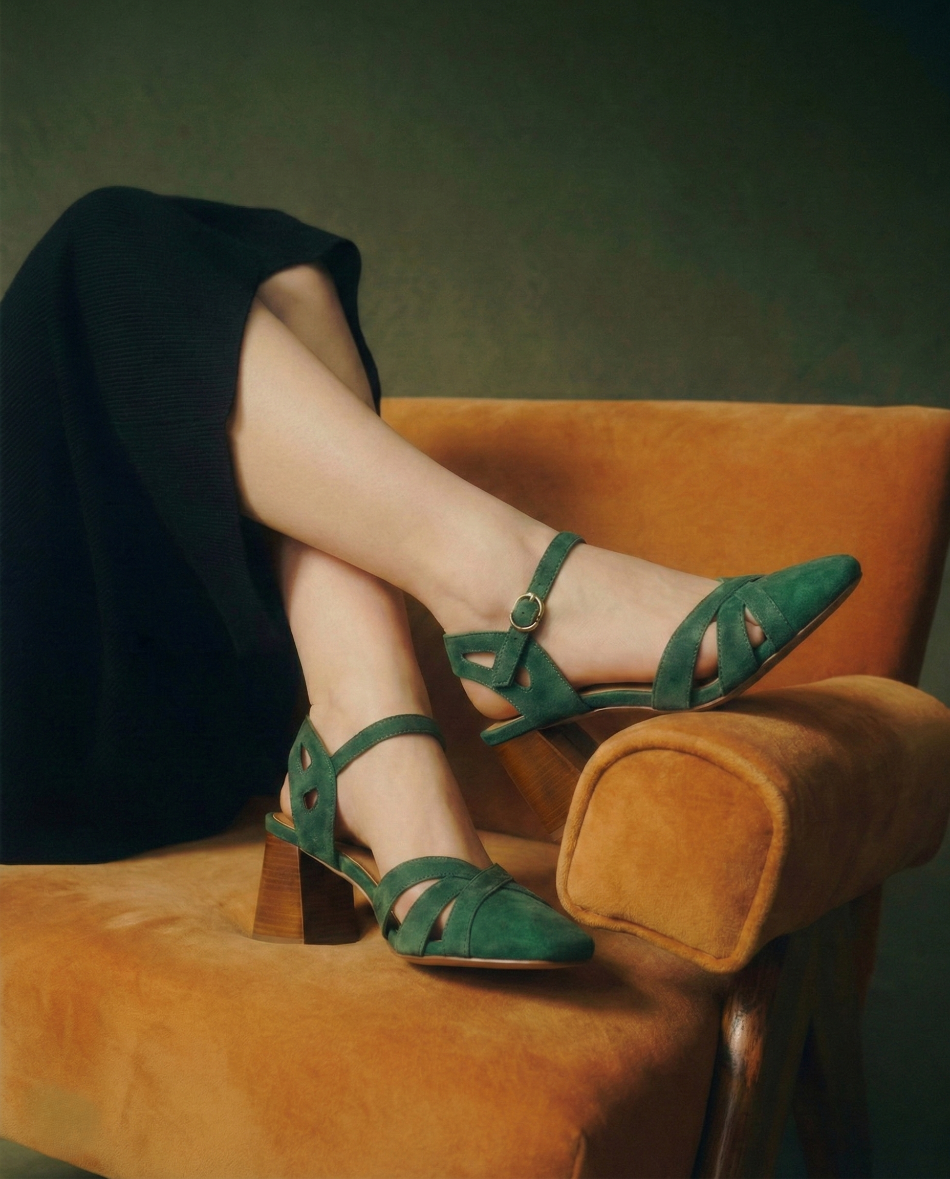 Suede Open-Toe Heeled Sandals for Women - Casual or Dressy Wear