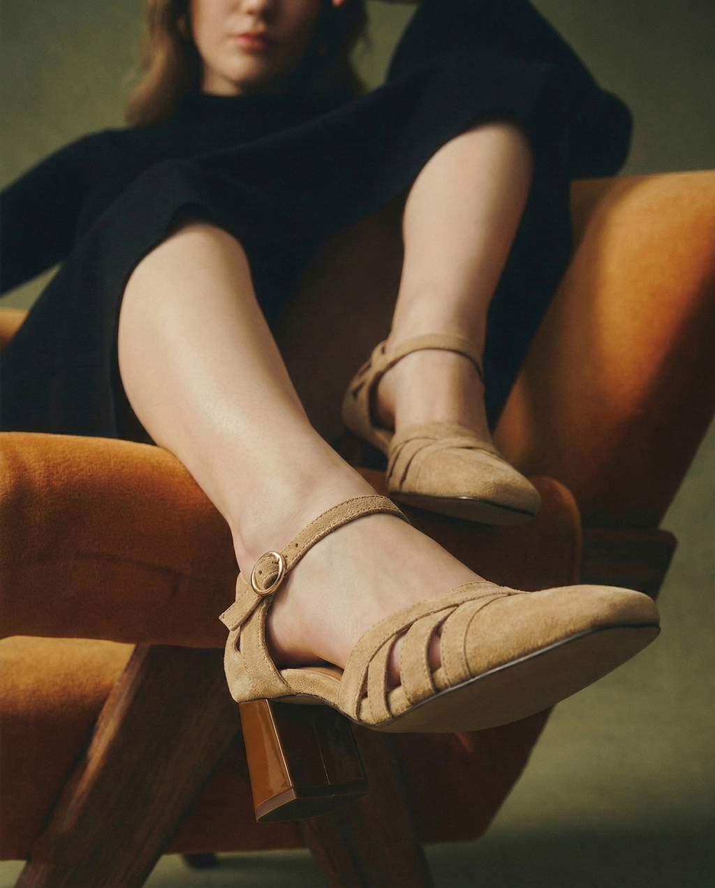 Suede Open-Toe Heeled Sandals for Women - Casual or Dressy Wear