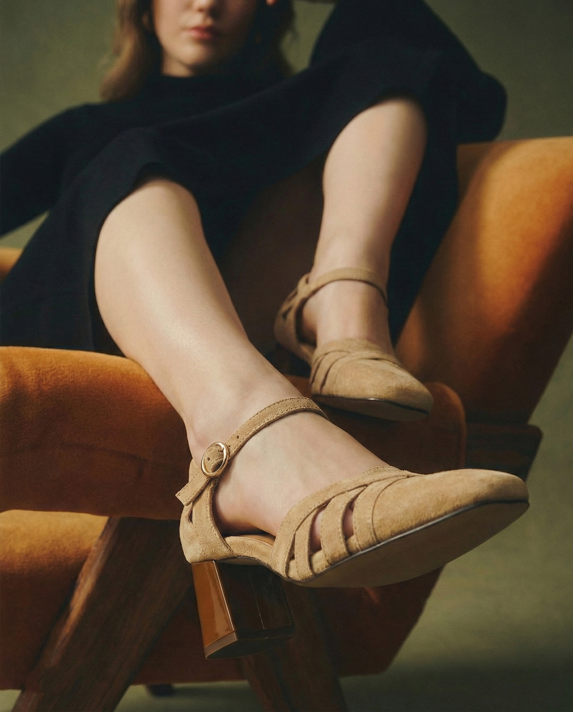 Suede Open-Toe Heeled Sandals for Women - Casual or Dressy Wear