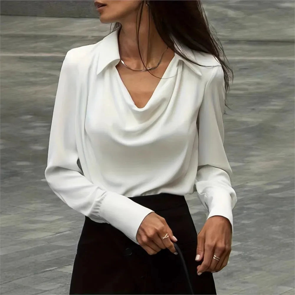 Washable Silk Full Sleeve Women's Shirt - Elegant Casual or Formal Wear