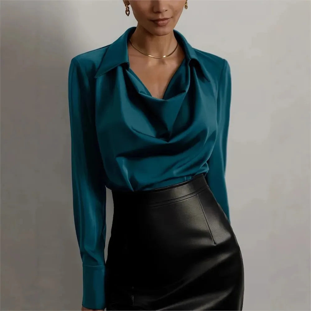 Washable Silk Full Sleeve Women's Shirt - Elegant Casual or Formal Wear