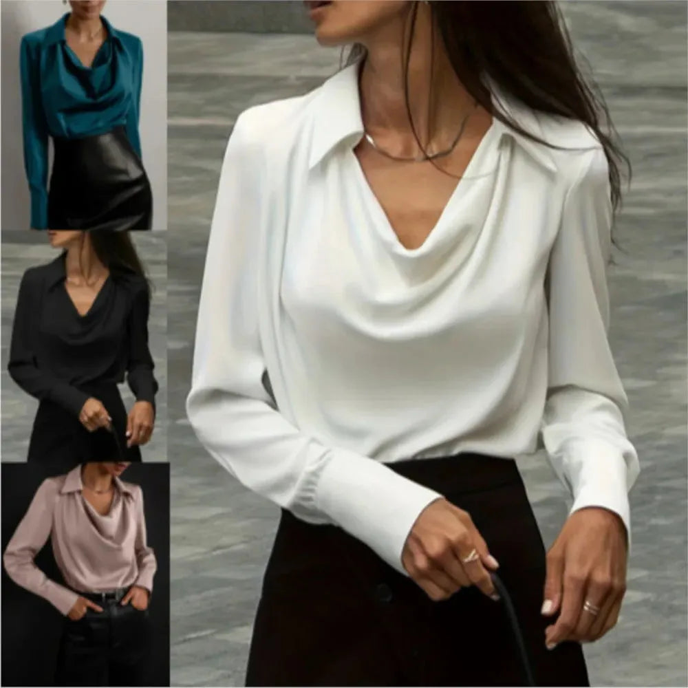Washable Silk Full Sleeve Women's Shirt - Elegant Casual or Formal Wear