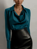 Washable Silk Full Sleeve Women's Shirt - Elegant Casual or Formal Wear