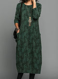 A-Line Long Sleeve Winter Dress in Warm Fabric for Casual or Formal Wear