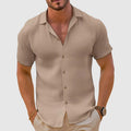 Men's Short Sleeve Casual Shirt - Lightweight Cotton for Everyday Wear