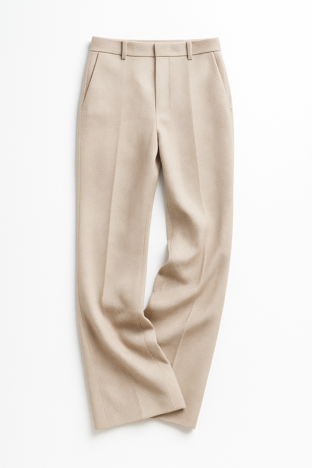 Wool Herringbone Trousers for Women - Classic Fit Dress Pants for Office & Casual